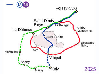 La Future Ligne 14 reliera la Cremerie directement aux 2 Aeroports de Paris, CDG et Orly