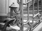 Symbol 5 on the staircase photo by Eugene Atget
