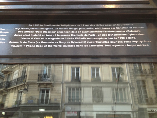 Cremerie de Paris N6 - inscriptions historiques