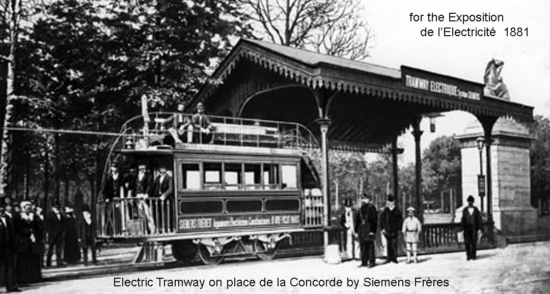 Tram electrique construit par Siemens Frères en 1881