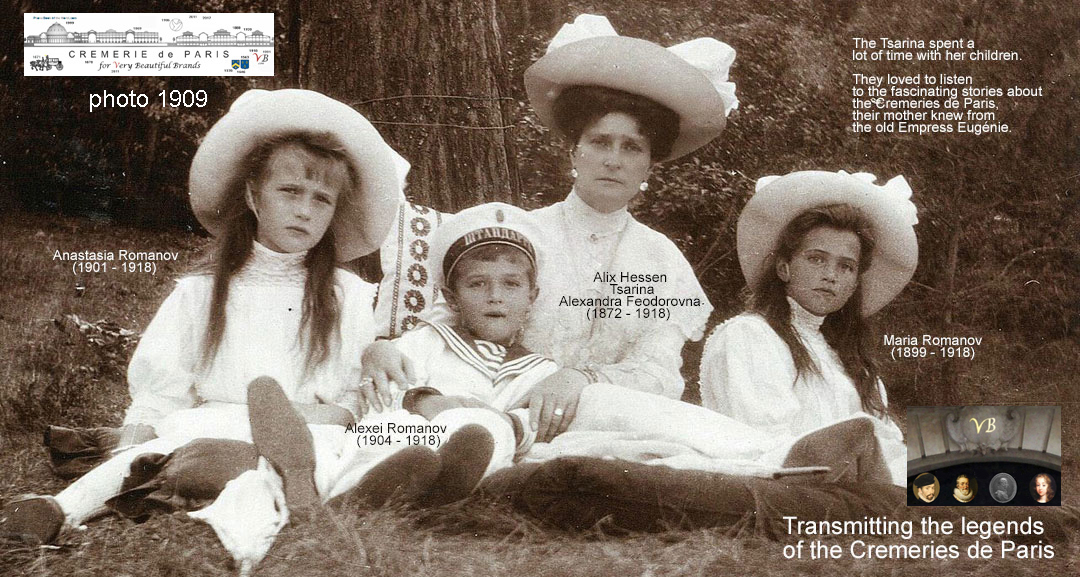 La Tsarine avec ses enfants Anastasia, Alexei et Maria