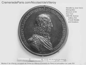 Portrait sur une médaille de Nicolas V de Villeroy, tuteur du roi