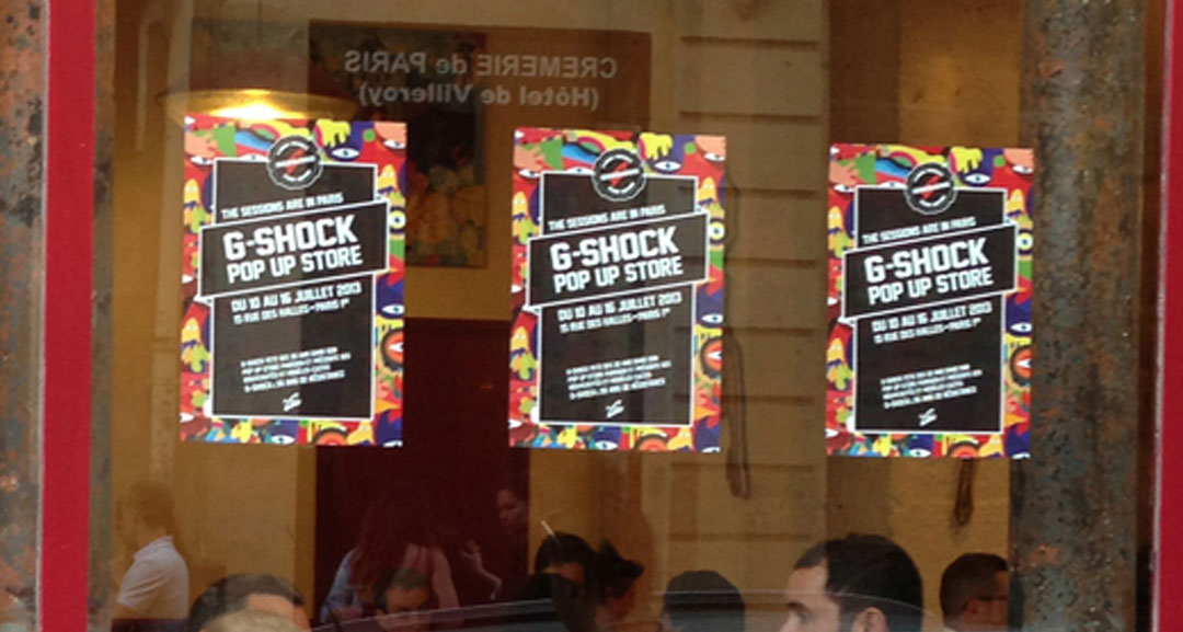Restaurant Gladines decoré avec des  affiches G-Shock