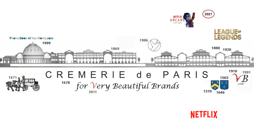 League of Legends / Arcane / Netflix & Cremerie de Paris logos
