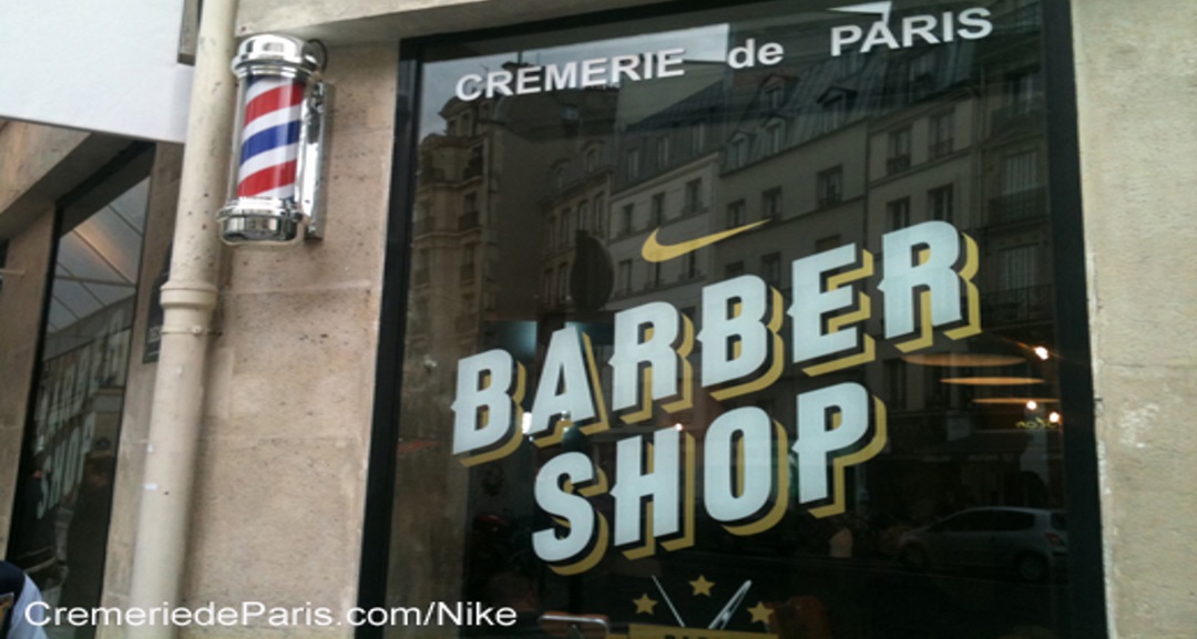 Vitrine du Nike Barber Shop