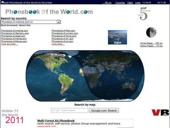 Phonebook of the World homepage