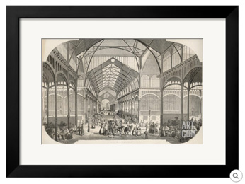 gravure intrieur des Pavillons Baltard vers 1880