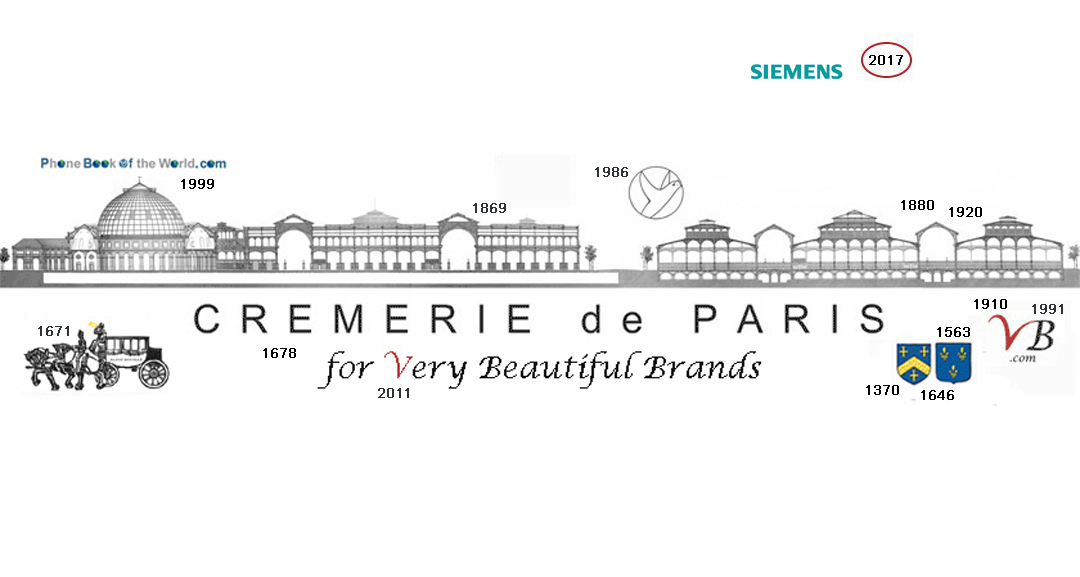 Logo Siemens in the long history of Cremerie de Paris