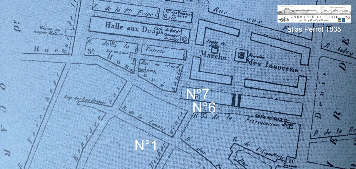 plane des Halles en 1835