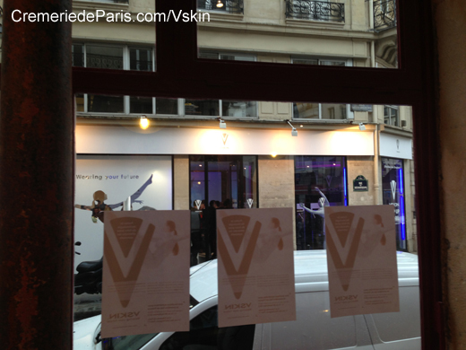 le Vskin Pop Up Store et la Cremerie de Paris vu depuis le restaurant Gladines