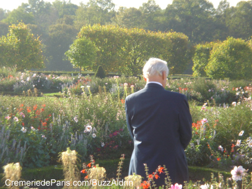 Buzz Aldrin in the gardens of Versailles
