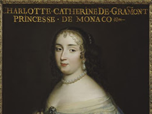 Charlotte Catherine de Gramont, epouse du Prince Louis I de Monaco, portrait par Charles Beaubrun