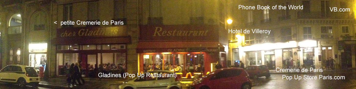 La petite Cremerie de Paris, le Pop Up Restaurant Gladines et la grande Cremerie de Paris