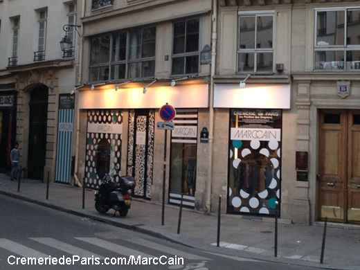 Marc Cain showroom dans la Cremerie de Paris à l'emplacement du Pavillon des Drapiers