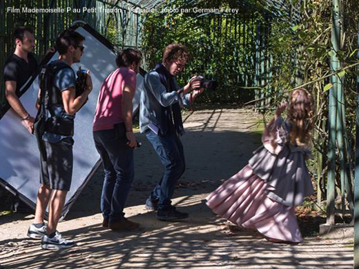 tournage dans le park de Versailles, vu avec la camera du r�alisateur , photo par Germain Ferey