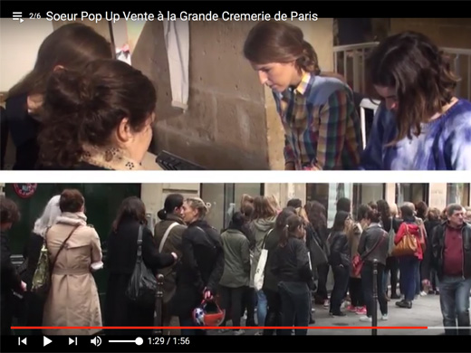 file d'attente, Cremerie de Paris dans la Video Soeur